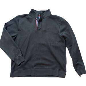 Orvis Men’s XL Quarter Snap Pullover Sweater Gray Fleece Lined Fly Fishing Logo